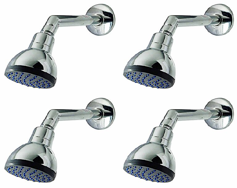 Overhead Shower Economy with 7" Inch Round Shower Arm and C.P Flange (Set of 4)