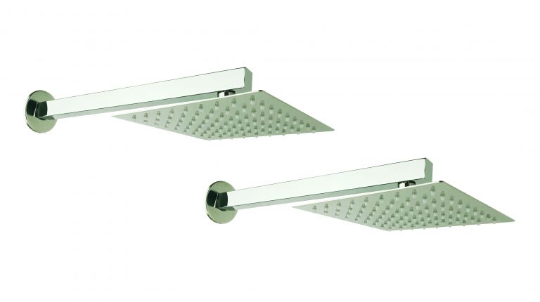Overhead Shower 8x8 Ultra Slim with 18" inch Square Shower Arm and C.P Flange (Set of 2pcs)